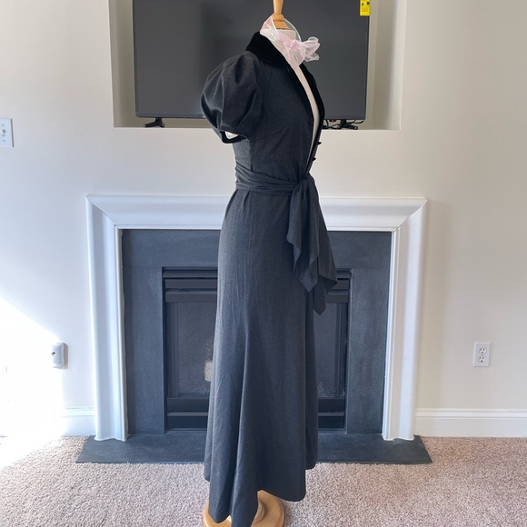 NWT ROSIE ASSOULIN Wo Peter Pan Puff-Sleeve Wool Maxi Dress - Picture 6 of 16